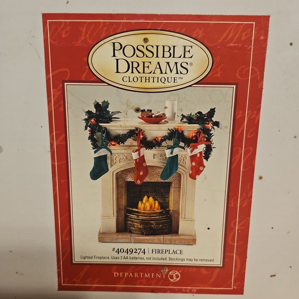 Department 56 Cozy "Fireplace" Possible Dreams Clothtique Lighted Table Decor - Picture 8 of 11